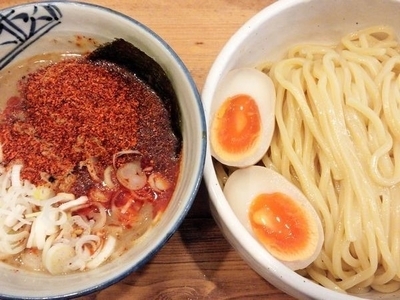 「辛辛つけ麺（中盛・辛さ標準・極太麺）」@麺や 兼虎の写真