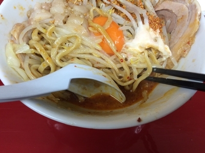 「ミニ辛まぜそば＋コイメ以外」@らーめん 武丸の写真