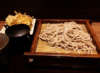 「かき揚げ天そば（冷）」@十割蕎麦 さ竹の写真