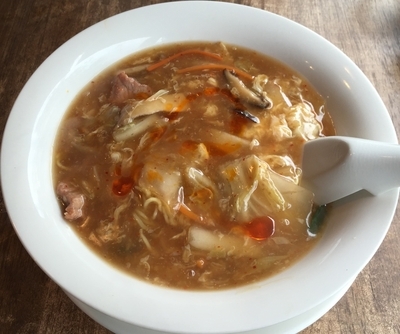 「なべちゃん広東麺＋鶏しそ餃子（￥750＋￥280 税別）」@ごはんや なべちゃんの写真