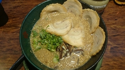 「老塩とんこつ＋チャーシュー増し」@博多とんこつ 天神旗の写真