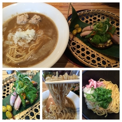 「サマーヌードルPLUS鴨白湯煮干しそば＋鴨和え玉」@NOODLE STOCK 鶴おかの写真