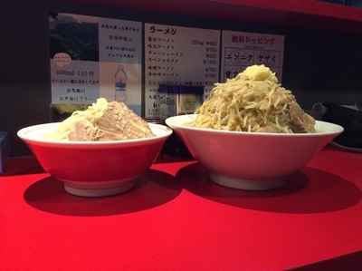 「ラーメンandラーメン大盛」@ラーメン蘭の写真