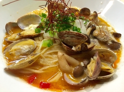 「☆チャレンジらーめん ボンゴレらーめん☆」@麺や 海老庵の写真