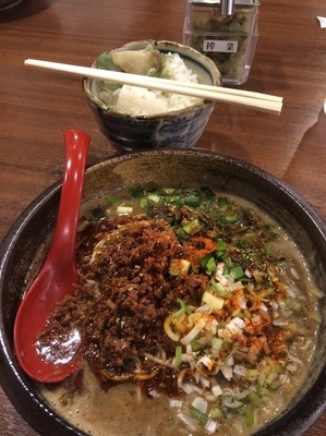 「担担麺２辛 ライス」@担担麺 手しごと ごま金の写真