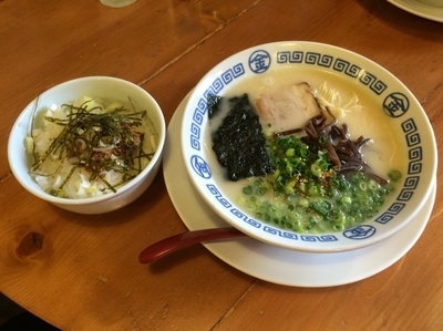 「まるきんラーメン+肉みそ丼セット」@博多まるきんラーメン 中延店の写真