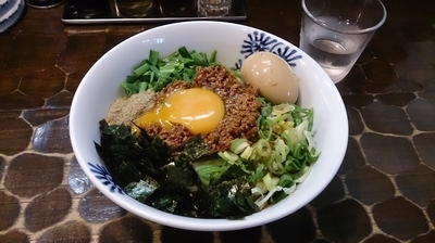 「【限定】台湾まぜそば(大盛無料、ライス付き)＋味玉」@特級鶏蕎麦 龍介の写真