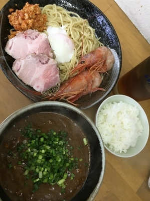 「【真夏の一杯】スタミナ大蒜カレー つけ麺Ｓ（辛version」@MENYA 食い味の道有楽の写真
