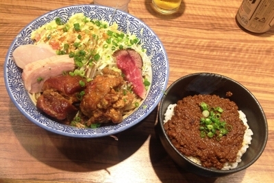 「冷し肉そば＋あらいめし【4周年記念限定】」@ラーメン燈郎の写真