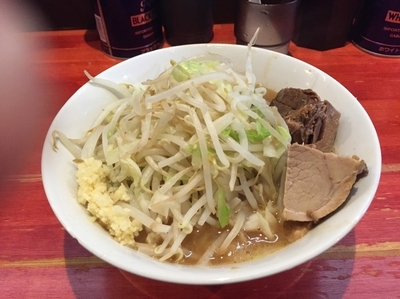 「小麺半分ニンニク」@ラーメン二郎 会津若松駅前店の写真