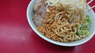 「小ネギ汁なし」@ラーメン二郎 中山駅前店の写真