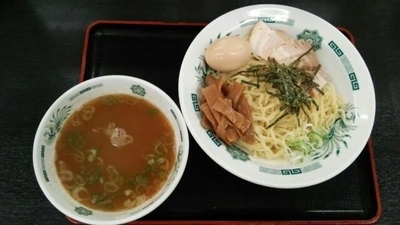 「和風つけ麺(あつもり)＋味玉」@日高屋 戸塚西口店の写真