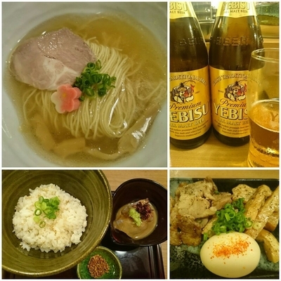 「鯛塩そば＋鯛茶漬け（小）＋つまみ盛り＋ビール×2」@鯛塩そば 灯花 本店の写真
