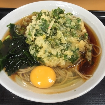 「春菊天（￥400）＋玉子（￥60）」@名代 富士そば 蒲田店の写真