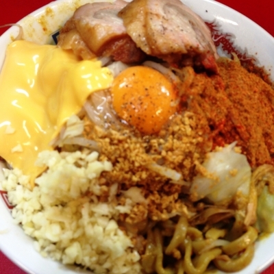 「カレー汁なし（大300g;ニンニク，辛味）」@豚男 -BUTAMEN-の写真