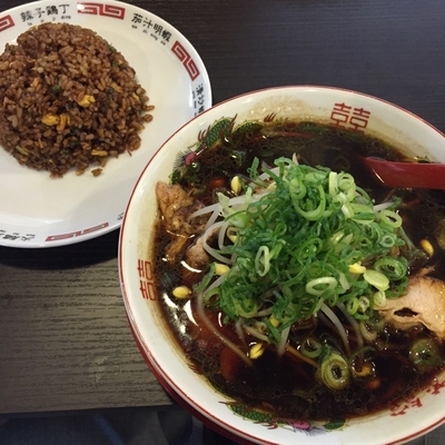 「中華そば並と焼きめし小」@新福菜館 秋葉原店の写真