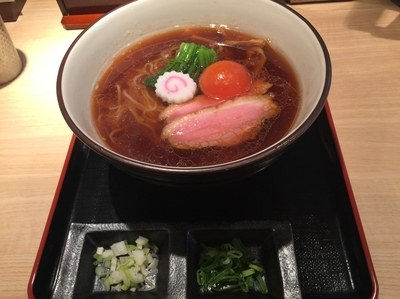 「芳醇鴨そば＋昆布〆卵黄」@銀座 鴨そば 九代目 けいすけの写真