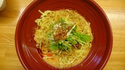 「汁なし金胡麻担々麺 2辛(大盛･ライス サービス)」@金蠍の写真