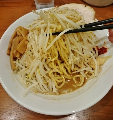 「まぜそば（裏メニュー/豚骨） \750」@中華そば 七麺鳥の写真