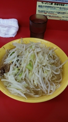 「小ラーメン　麺少なめ（700円）ニンニク少し増し　野菜少な目」@ラーメン二郎 茨城守谷店の写真