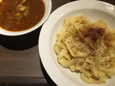 「スパイシーガンボつけそば（900円）」@拉麺5510の写真