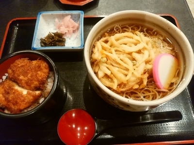 「温かいそばセット(そば・ミニソースかつ)880円」@登利平 高崎モントレー店の写真