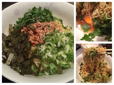 「冷やし隠玉納豆麺 大盛サービス 650円」@さんじの写真