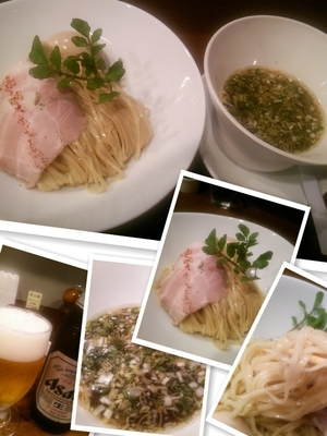 「醤油つけ麺800円+ﾋﾞｰﾙ＆つまみ」@創作麺工房 鳴龍の写真
