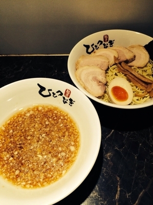 「バラチャーシューつけ麺 850円 ネギ増し50円」@麺屋 ひとつなぎの写真