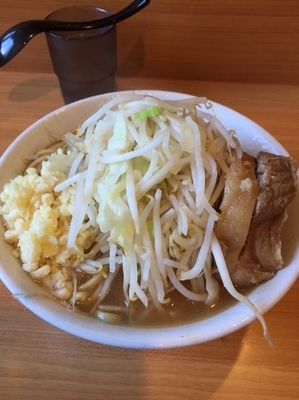 「小ラーメン野菜少なめニンニク少し」@ラーメン二郎 八王子野猿街道店2の写真
