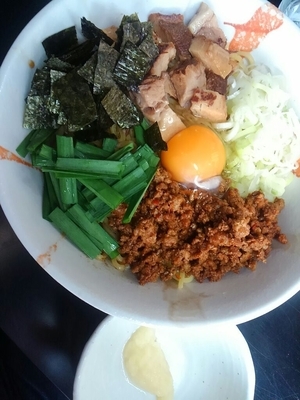 「まぜそば　750円（追い飯付き）」@中華そば 旋の写真