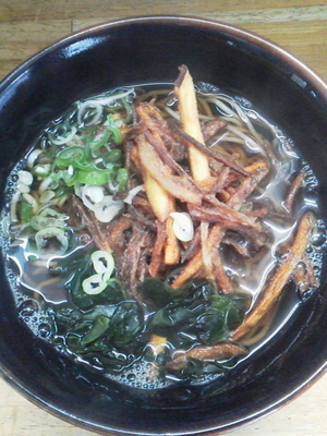 「かき揚げそば\480」@芭蕉そばの写真