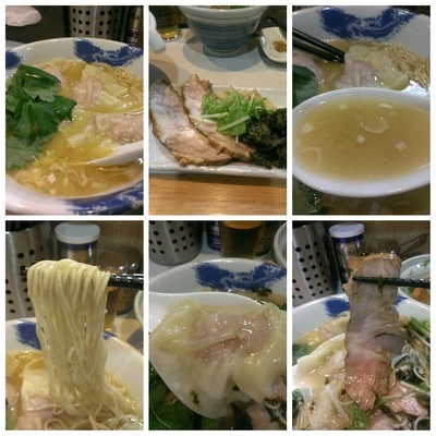 「タマシャモと天然真鯛のワンタンメン+鯛油の替え玉（半玉）」@麺屋 扇 SENの写真