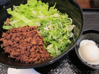 「限定担担麺セット「1辛」（温玉・ご飯付き）　「500円」」@広島式 汁無し担担麺 湯島ひよこ堂の写真