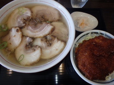 「チャーシューメン(850円)、ミニソースカツ丼(450円)」@麺＆ダイニング 坂新の写真