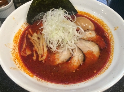 「肉辛そば+味玉トッピング(980円+100円)」@麺屋どうげんぼうずの写真