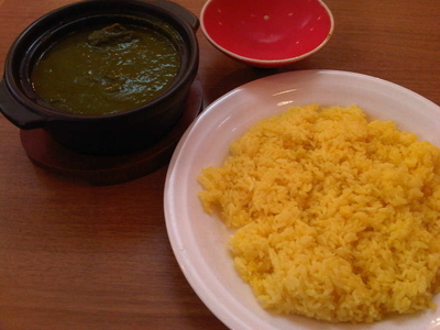 「サーグマトン(950円)+ターメリックライス(250円)」@スパイスキッチン 狛江店の写真