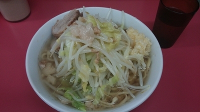 「小ラーメン　ニンニク　アブラ　700円」@ラーメン二郎 小岩店の写真