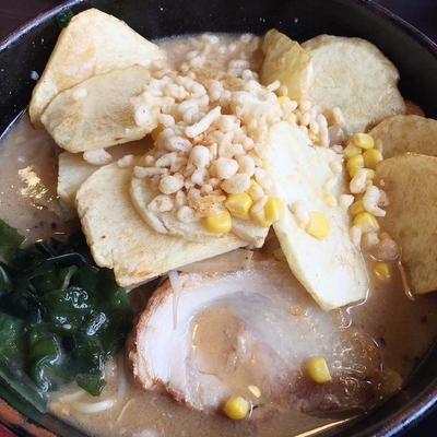 「こってりみそ　720円　ポテト　200円」@らーめん はんぐりーの写真