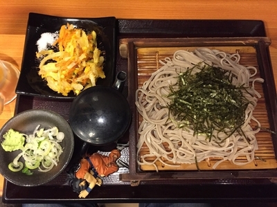 「ざるそば＋かきあげ」@蕎麦冷麦  嵯峨谷 渋谷店の写真