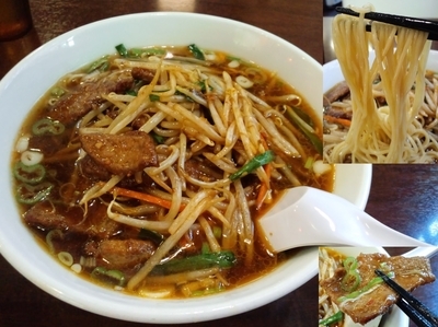 「韮菜猪肝麺(ニラレバーメン)大盛720円」@華満楼の写真