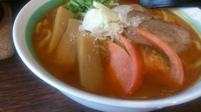 「トマトラーメン」@自家製麺 麺屋 利八の写真