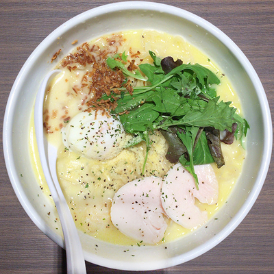 「鶏ボナーラSOBA」@濃厚鶏そば たけいちの写真