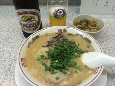 「鰹豚骨ラーメン/もつ煮」@ラーメン池田の写真