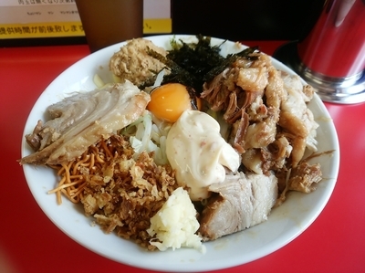 「汁なし　並　780円　ほぐし50円」@ラーメン一心の写真