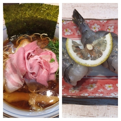 「四つ葉そば 750円 & 本日の握り300円」@中華そば 四つ葉の写真