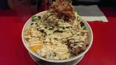 「冷やしまぜそば、大、全マシ、辛玉」@用心棒の写真