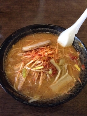 「激辛ねぎ味噌ラーメン ￥600」@手打ちラーメン あじくらの写真