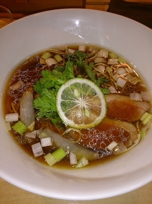 「鴨そば(細麺)」@紫 くろ㐂の写真