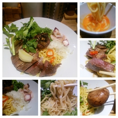 「夏の終りそして秋の装いへイベリコ豚ベジョータ油そば1500円」@NOODLE STOCK 鶴おかの写真